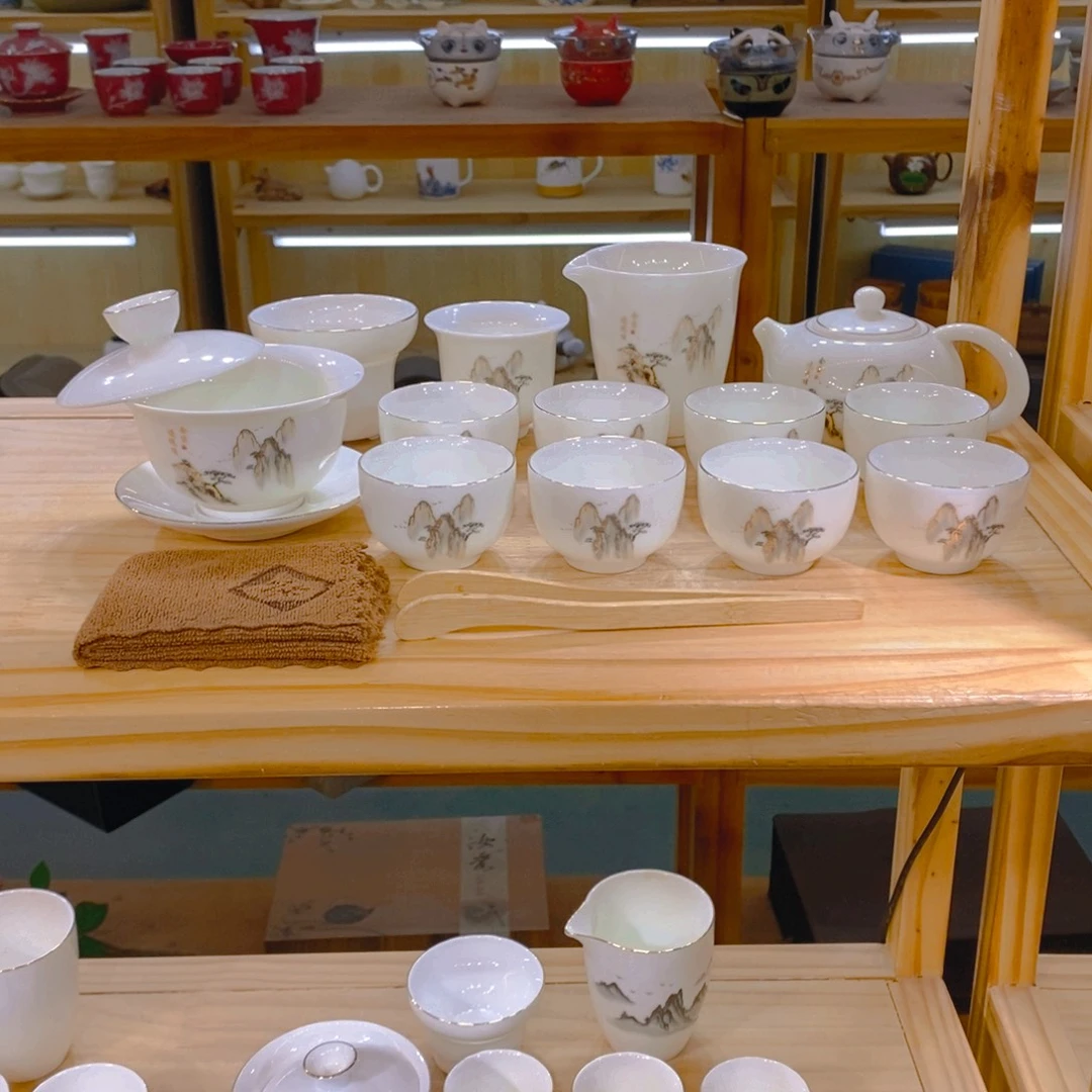 【不止】羊脂玉瓷茶具套装