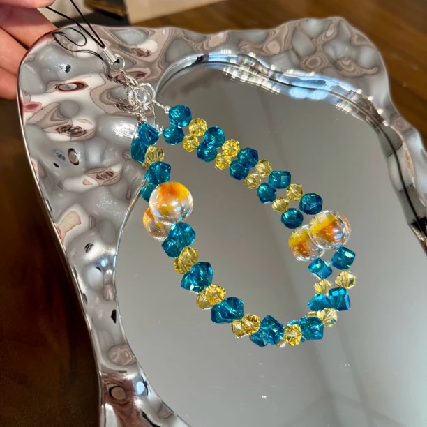 清川高级感夏季冰透感手机链钥匙链挂件