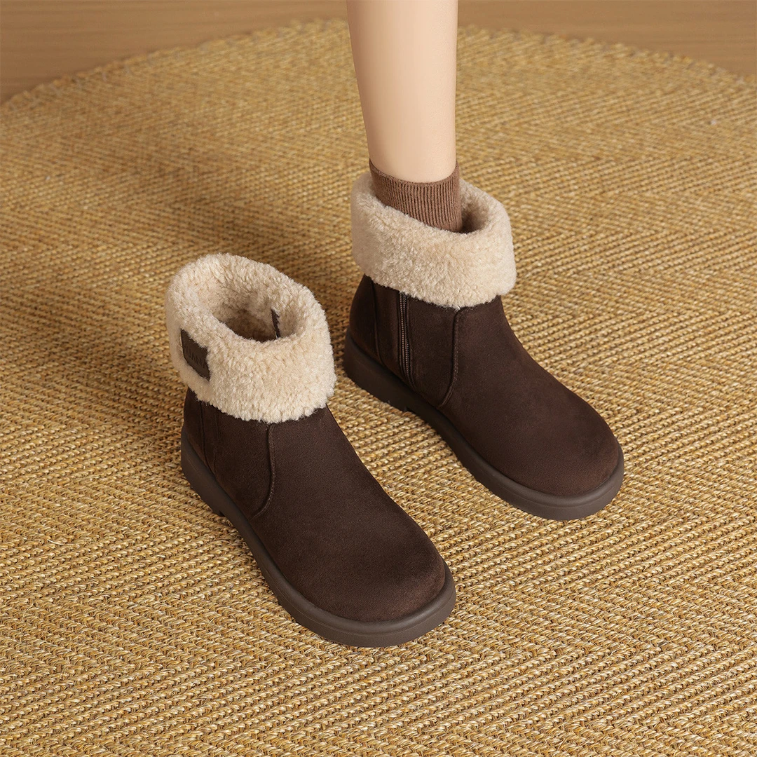 华耐雪地靴女2025冬季新款加绒保暖勃肯棉鞋复古美拉德软底短靴子