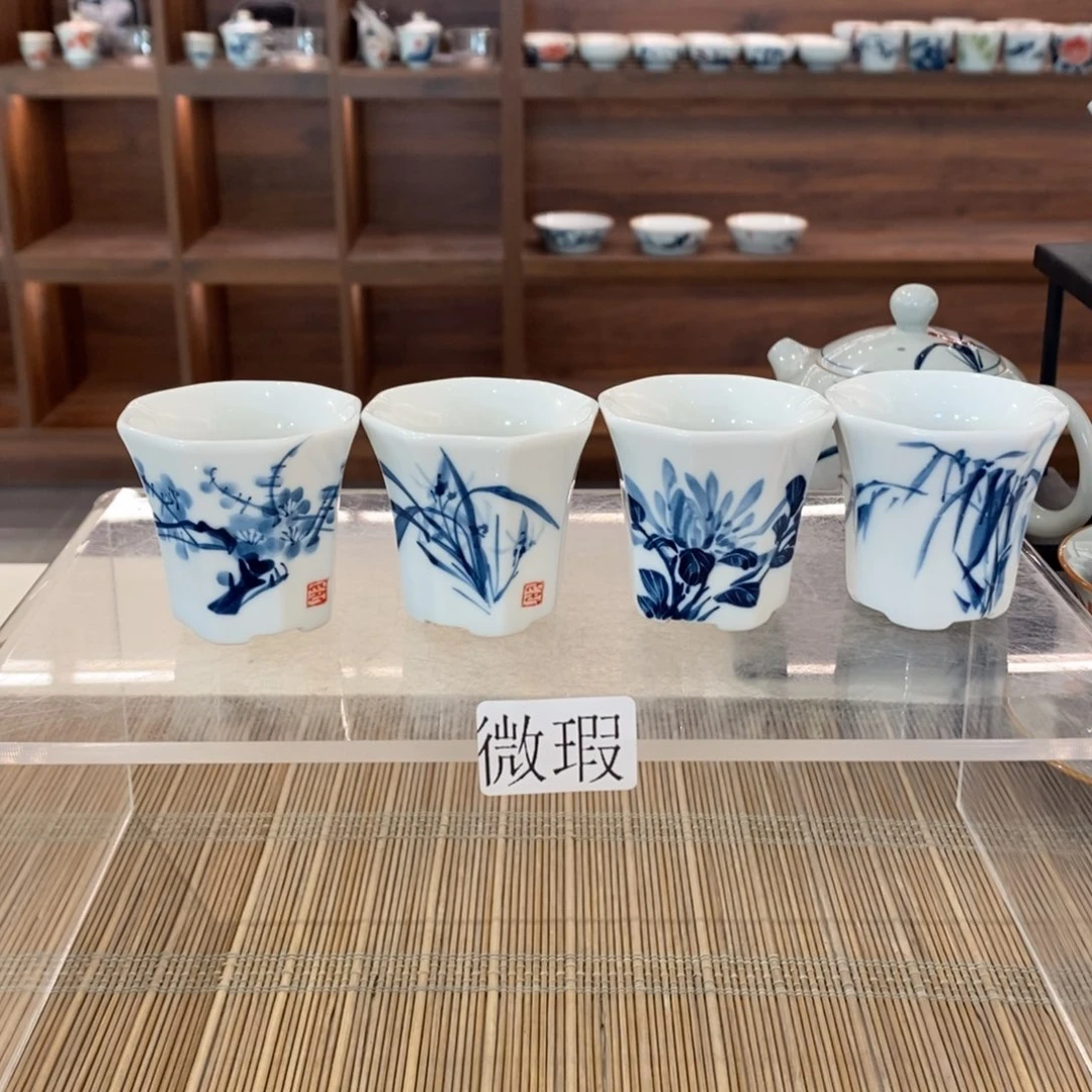 微瑕釉下彩纯手绘手工绘制