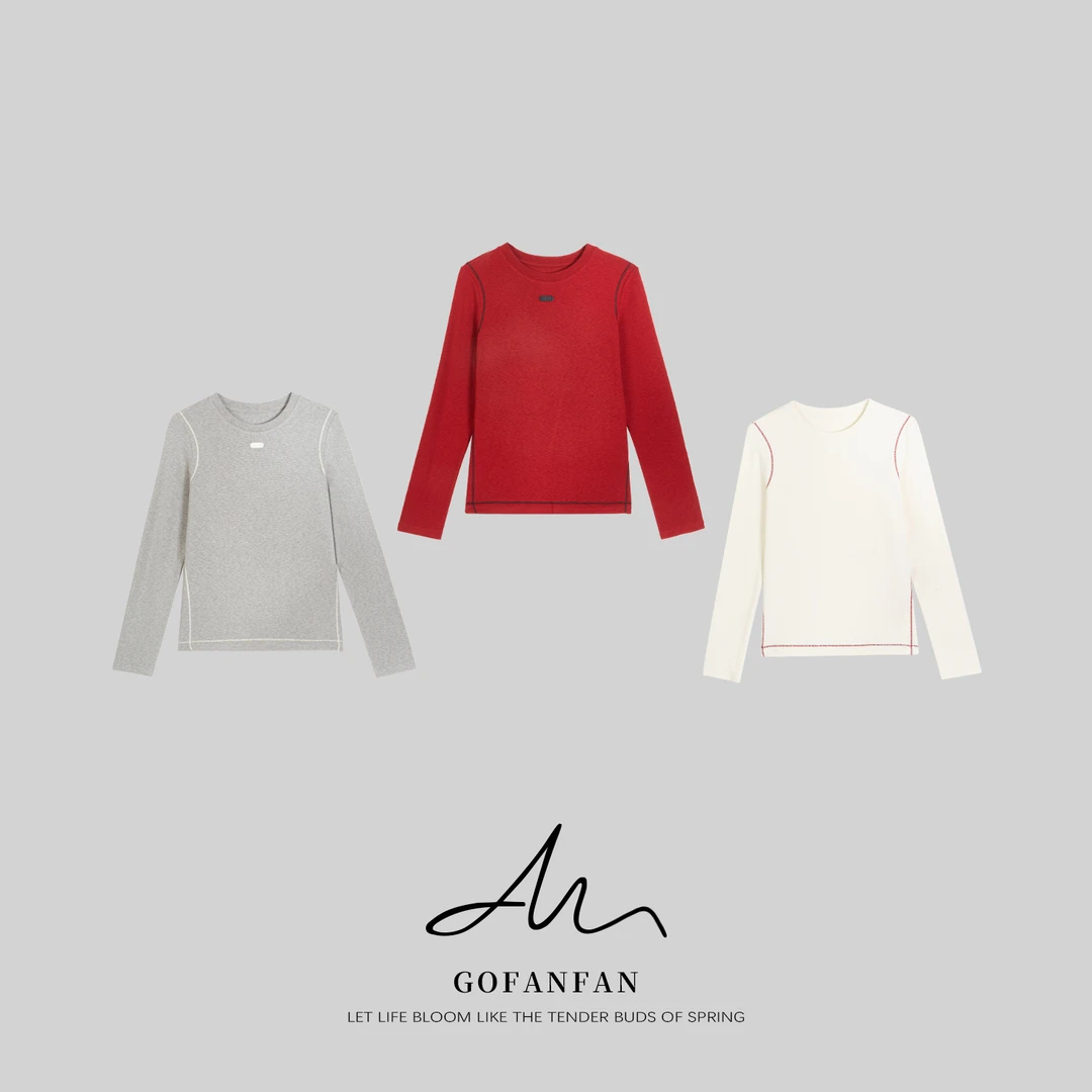 【冬品】GFF STUDIO“热望”小众设计感时髦线条感长袖T恤