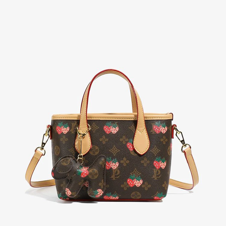 ［草莓_印花集合］老花流浪包大空间单肩斜跨手拎女包