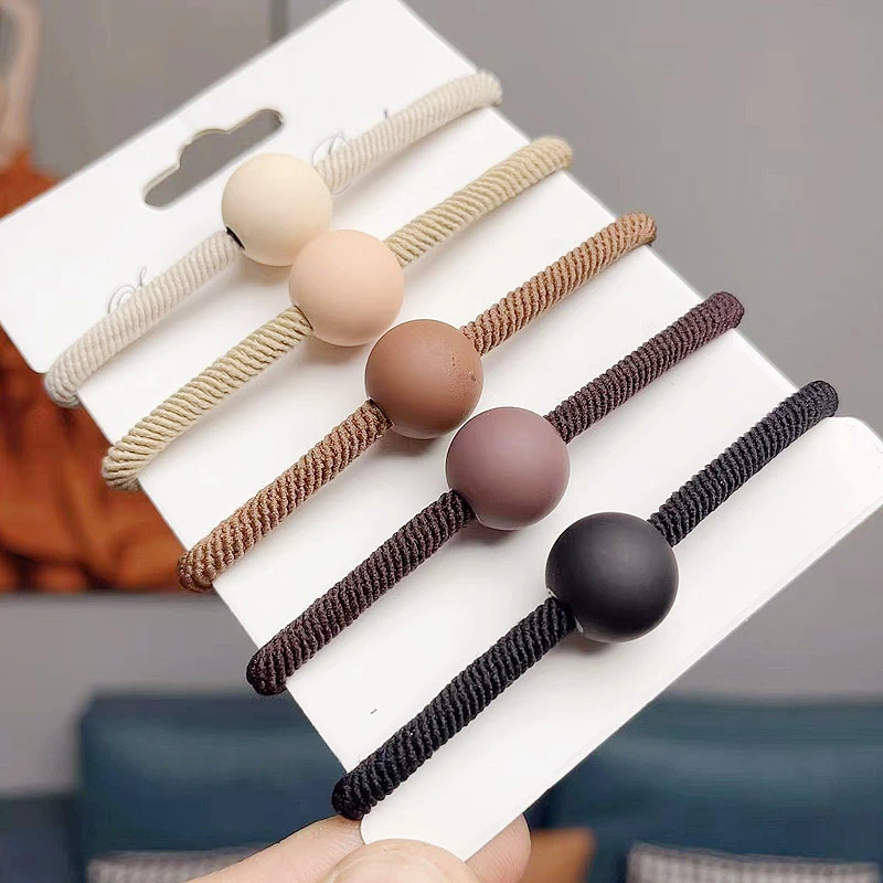 2025新款奶茶色发绳韩版可爱气质简约东大门橡皮筋发圈马尾头饰品