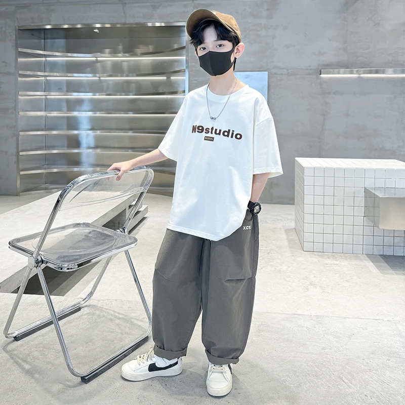 童装男童夏装套装2025新款中大童夏季酷帅短袖儿童运动夏款男孩潮