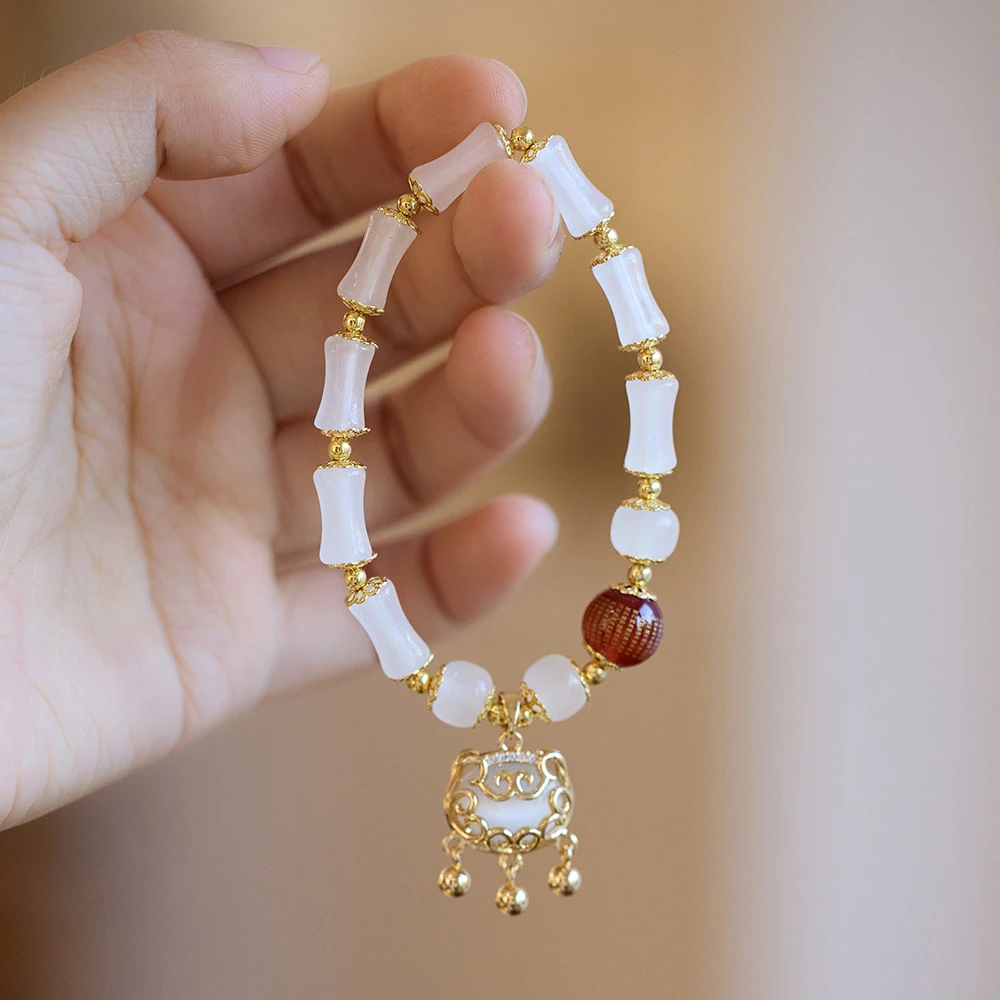 平安锁手链女猫眼如意锁红玛瑙心经琉璃手串闺蜜礼物