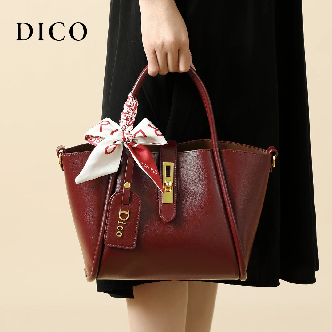 DICO迪蔻红色妈妈包包2025新款复古菜篮子包结婚喜婆婆婚包送母亲