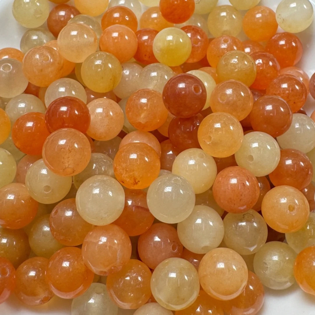 天然金丝玉卡8mm精品圆珠质地温润25颗