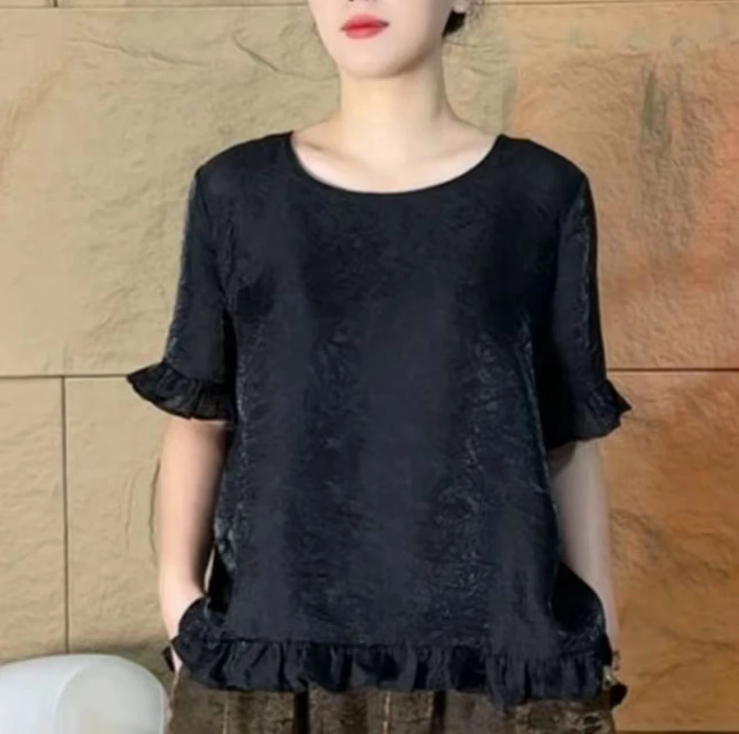 清静语qjy25023夏季休闲大码宽松中式小上衣