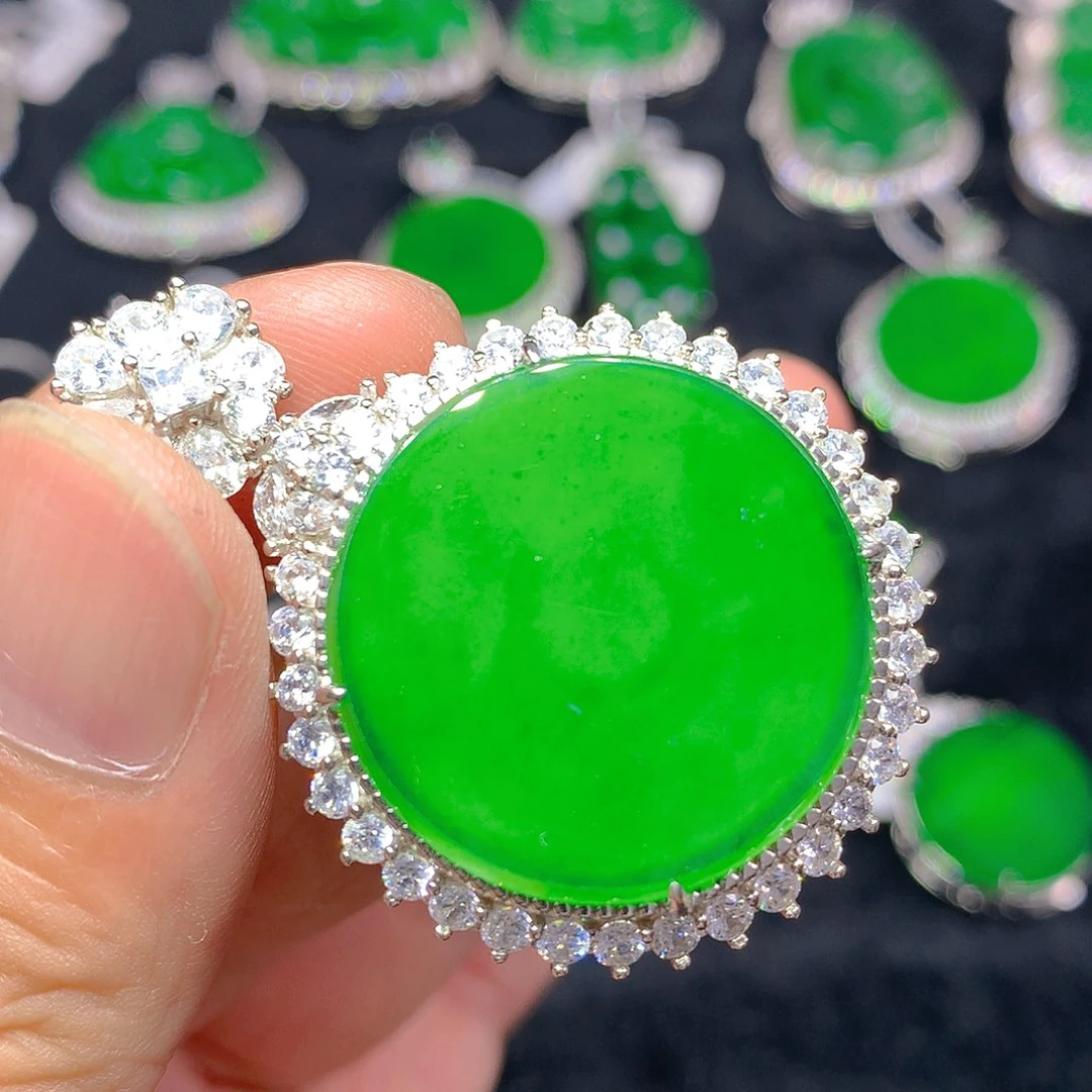 翡翠银S925镶嵌颈饰我