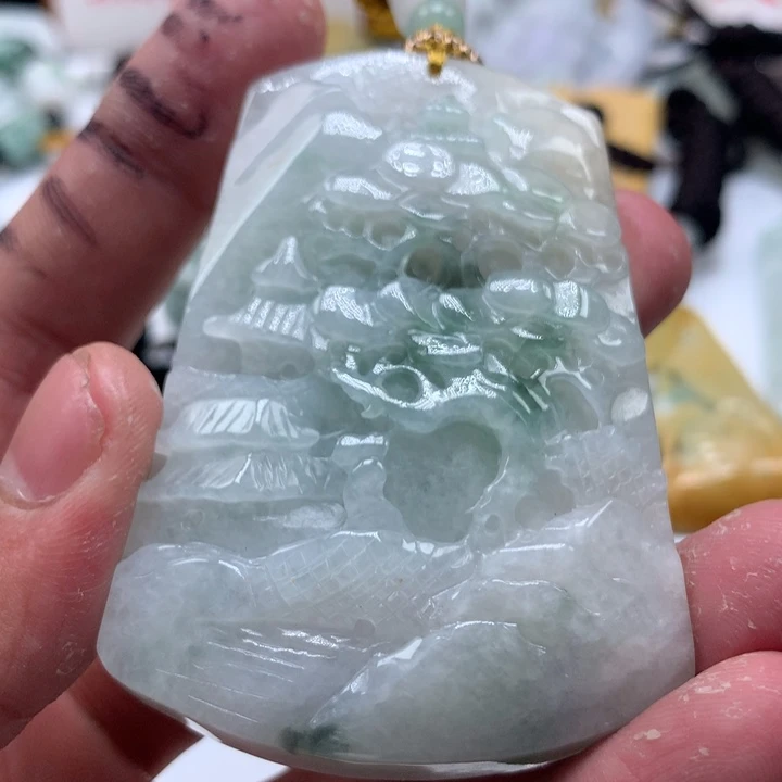颈饰未镶嵌翡翠保真天然a货翡翠