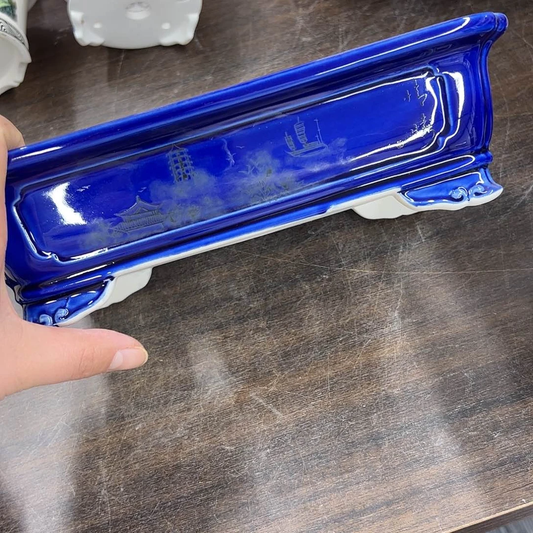 紫砂花盆只***€401号瑕疵边不直不平缩釉处理介意勿拍