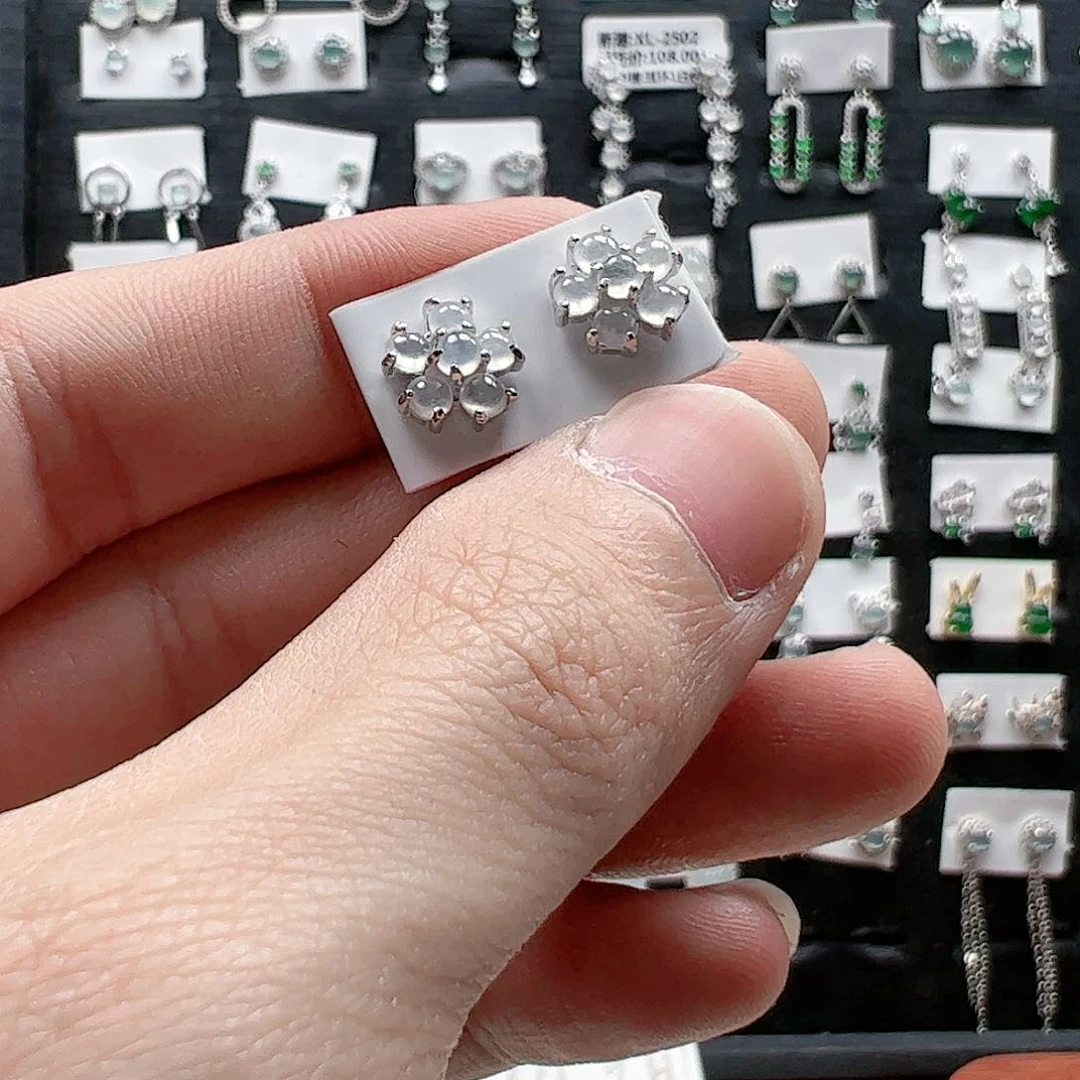 翡翠手链银S925镶嵌雲*天然翡翠A货