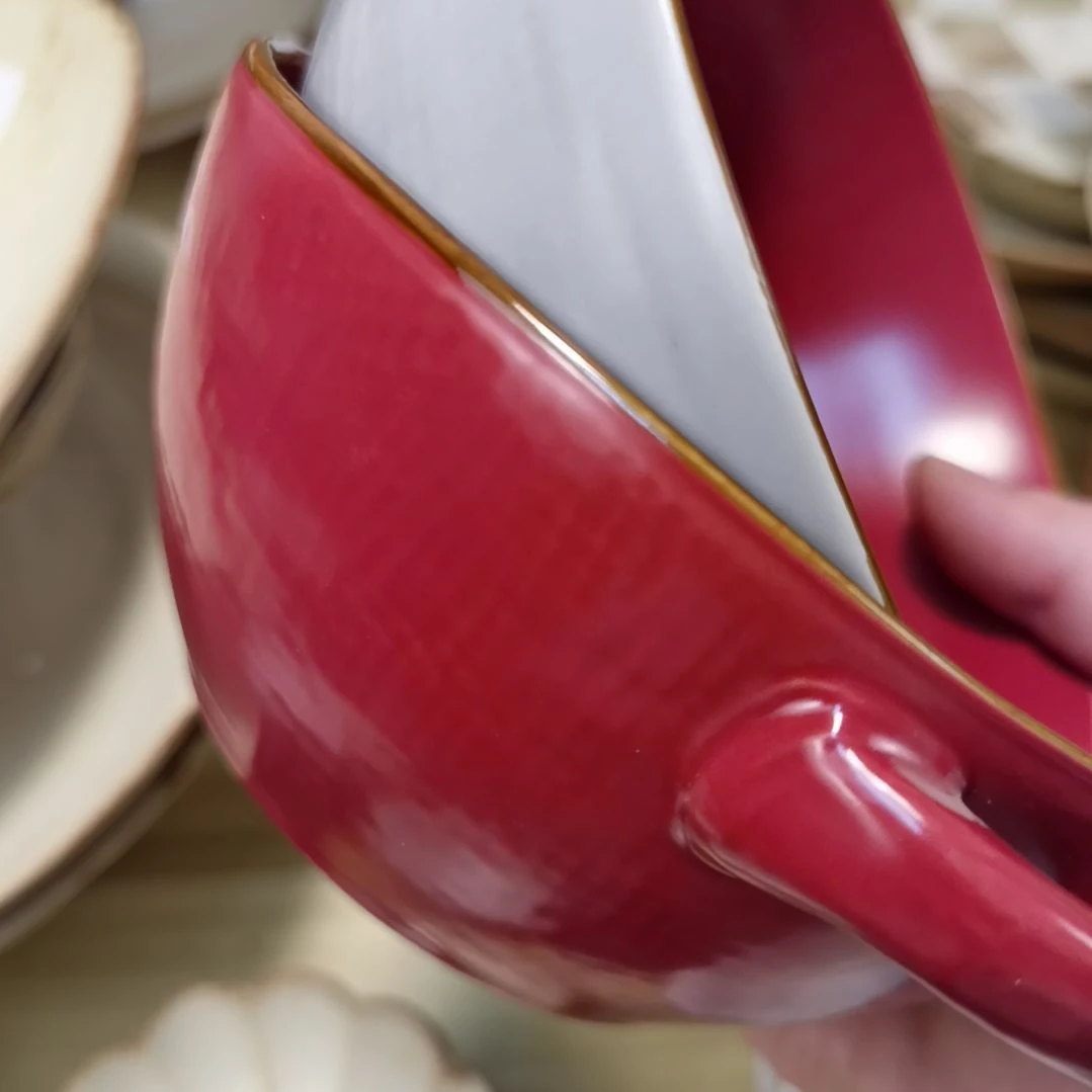 瓷片正品糖果系列面双耳两个  双色两个