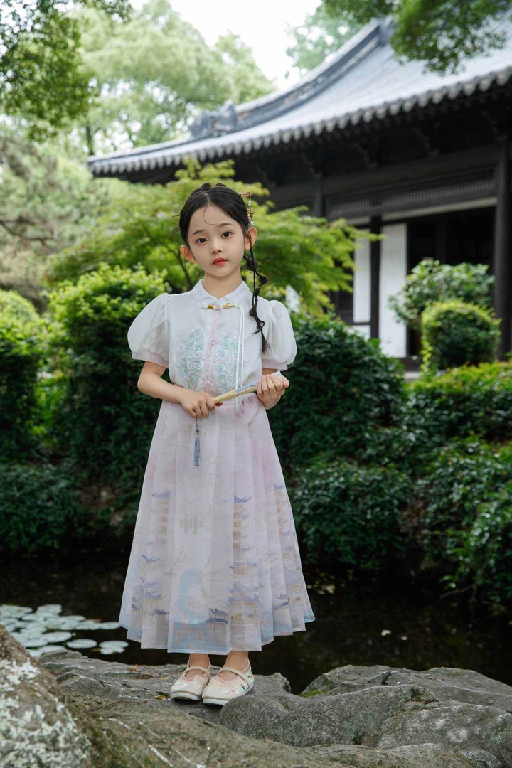 【方姐姐 童装现货】 051#中国古风新款民族汉服刺绣少女古装裙子