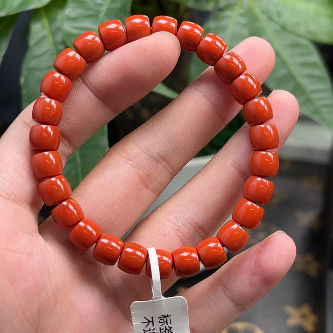 南红玛瑙未镶嵌手链保山冷水河直切手串8+