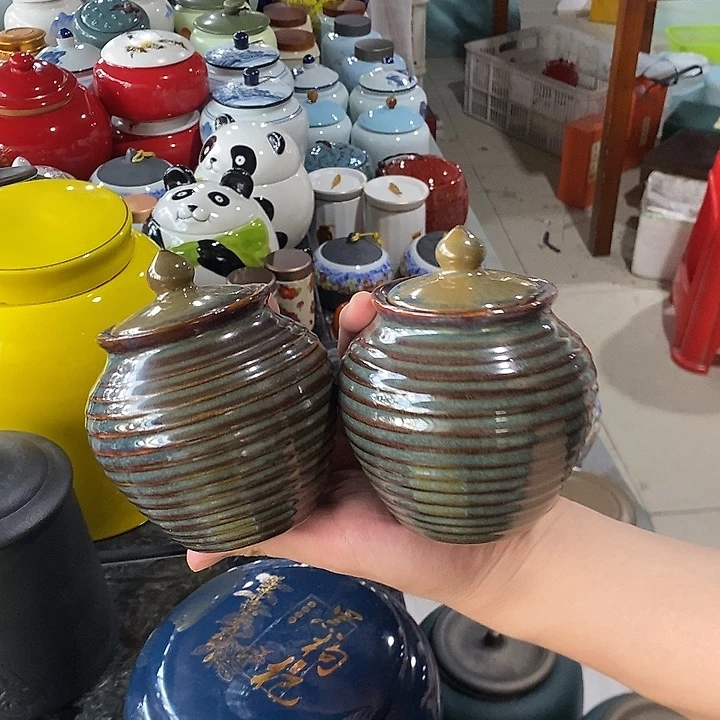 罐陶瓷茶叶罐密封罐家用摆件