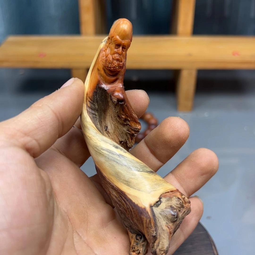 平***计木崖柏木摆件手把件