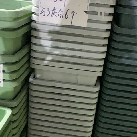 树脂方形3号6个带托灰白