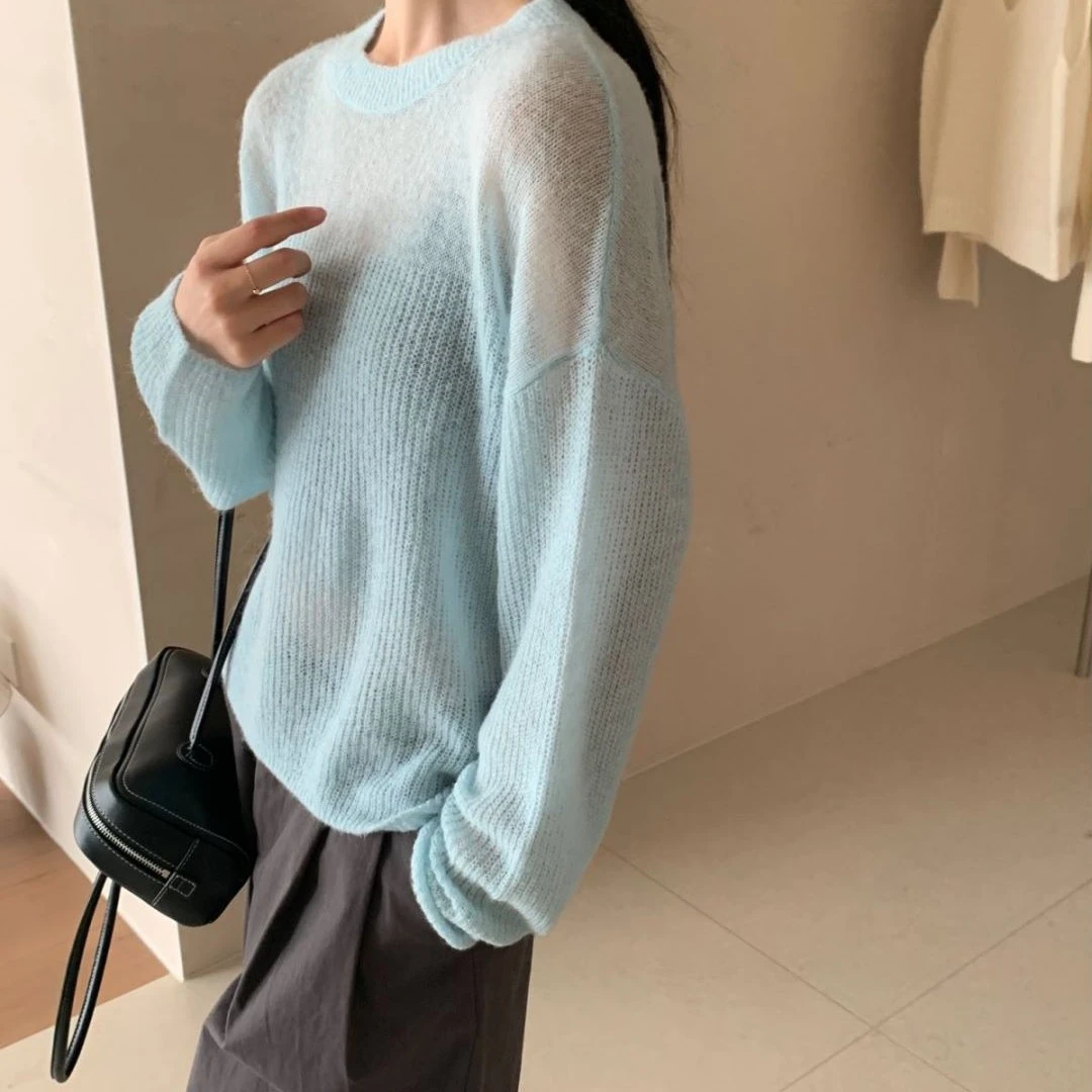【素简.660117反季特价】秋冬混纺羊驼圆领净版显瘦上新针织衫