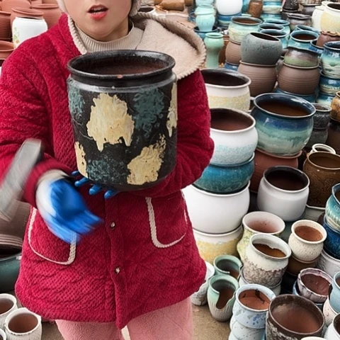 口21高24瑕疵盆子