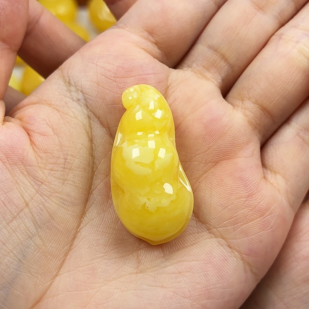 蜜蜡颈饰未镶嵌焦皮浓蜡妖花福豆