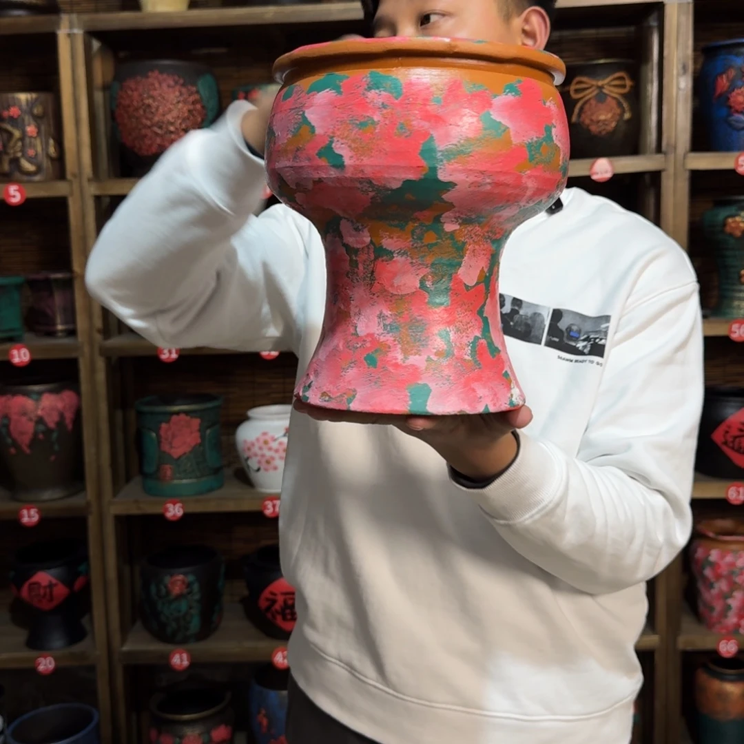 带孔高端浮雕花盆高度+口径23-20