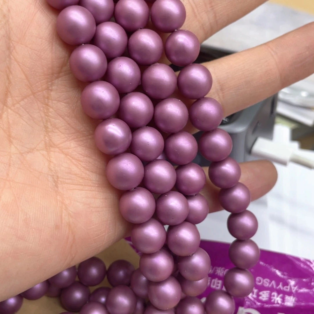 10mm磨砂瑾紫一条半成品散珠