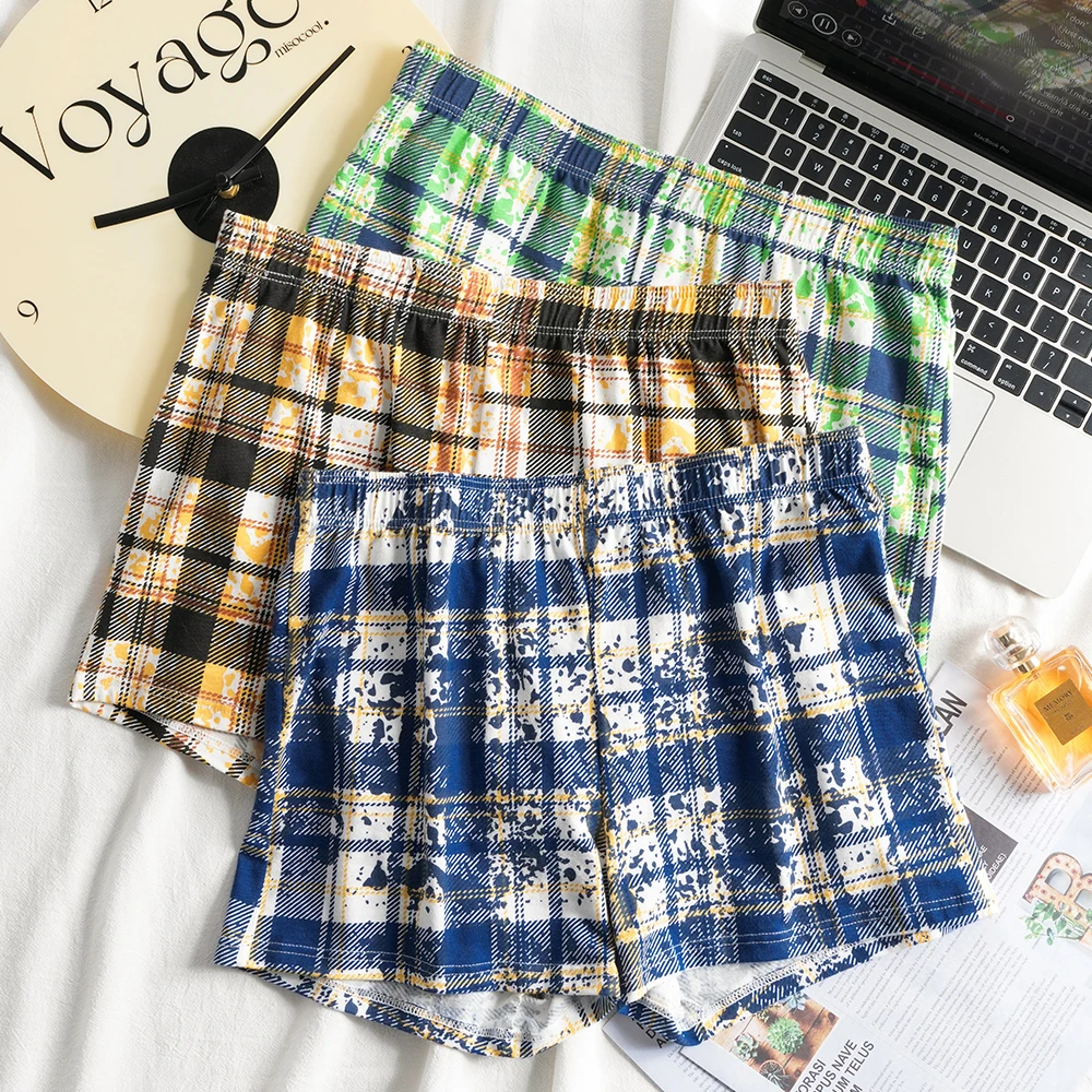 男士精梳棉阿罗裤夏季新款凉爽透气短裤时尚潮流平角休闲中腰裤衩