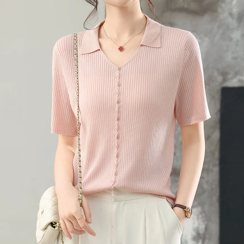 轻奢高级小众女装短袖女款爆款2025新款独特漂亮小衫洋气衣服女