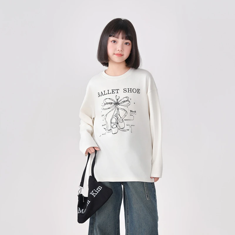 2188女童早秋长袖T恤2025新款儿童童装大童洋气百搭春秋打底上衣