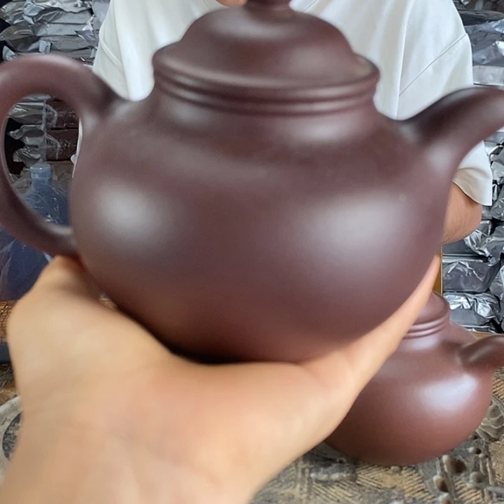 贺***贺紫砂茶壶黑紫泥大亨多球350左右的容量