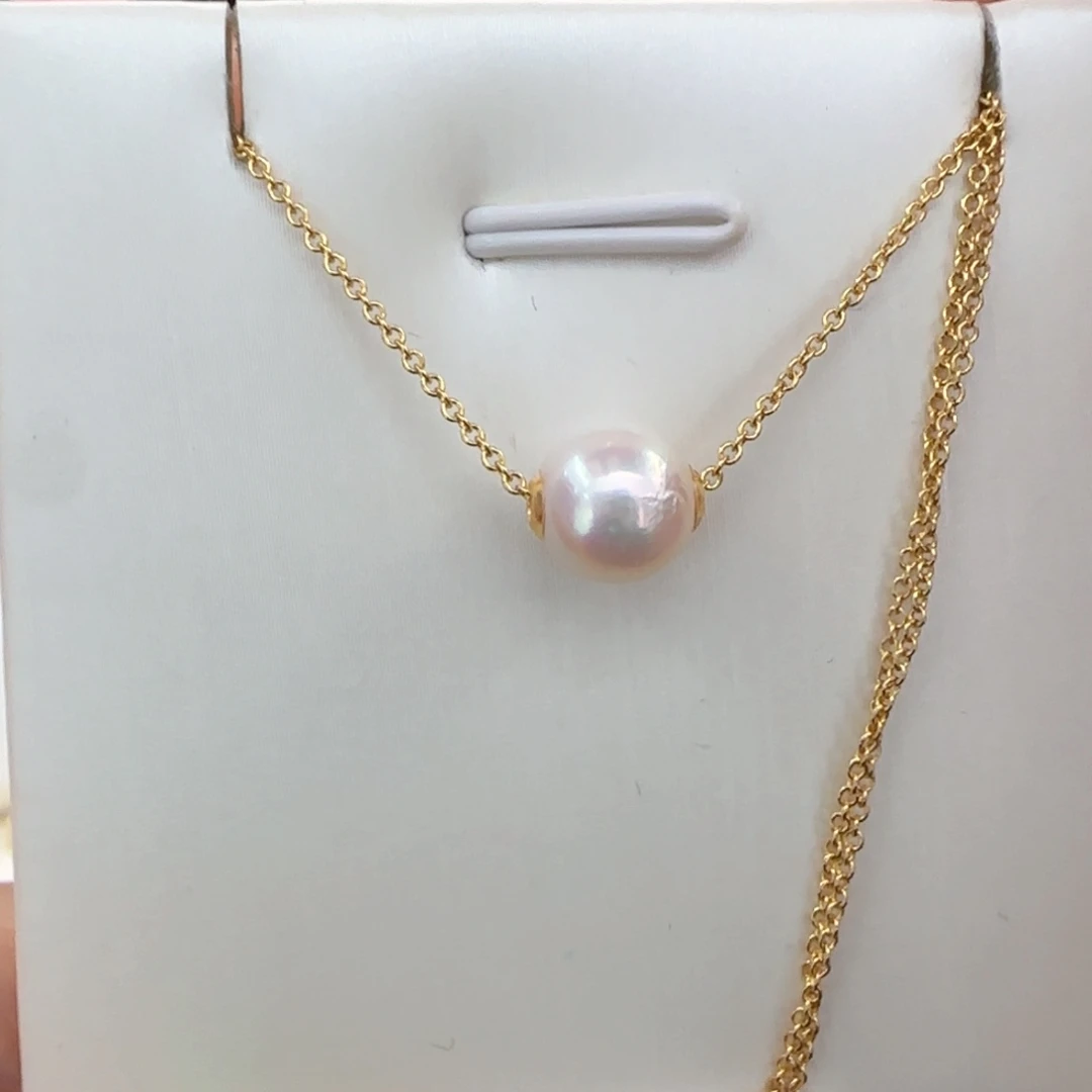 颈饰18K金镶嵌海水珍珠