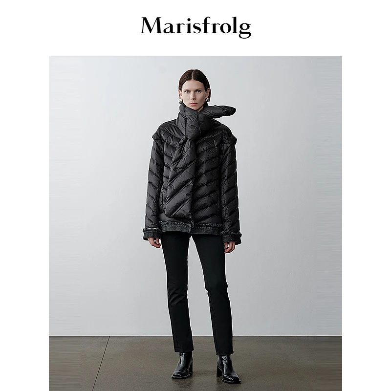 【轻羽系列】玛丝菲尔白鹅绒保暖直筒短款设计羽绒服外套A1DE4214Y