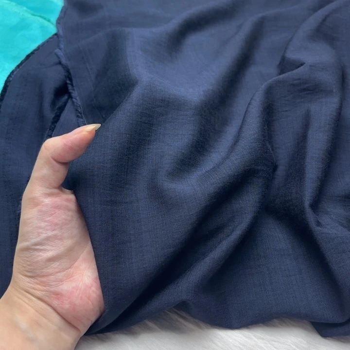 混纺棉藏青色苎麻1米