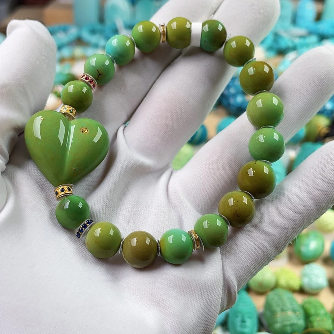 绿松石18K金镶嵌珠宝奇石