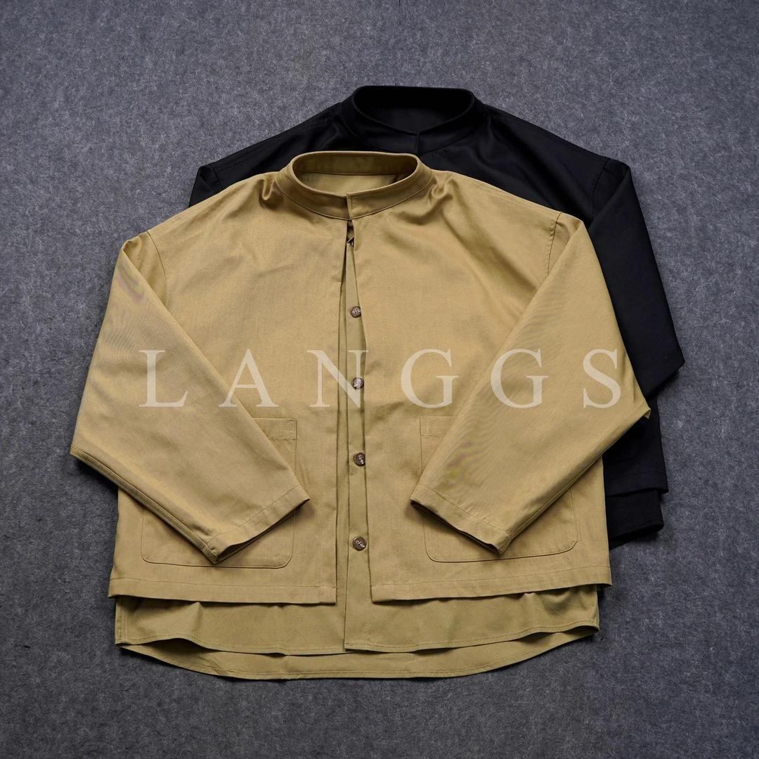 LANGGS&浪叔 春季百搭拼接真两件设计休闲外套-25SY707