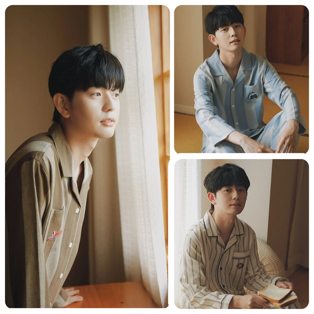 【段姐家居服】全棉棉纱男士长袖长裤简约大气套装透气吸汗春夏秋