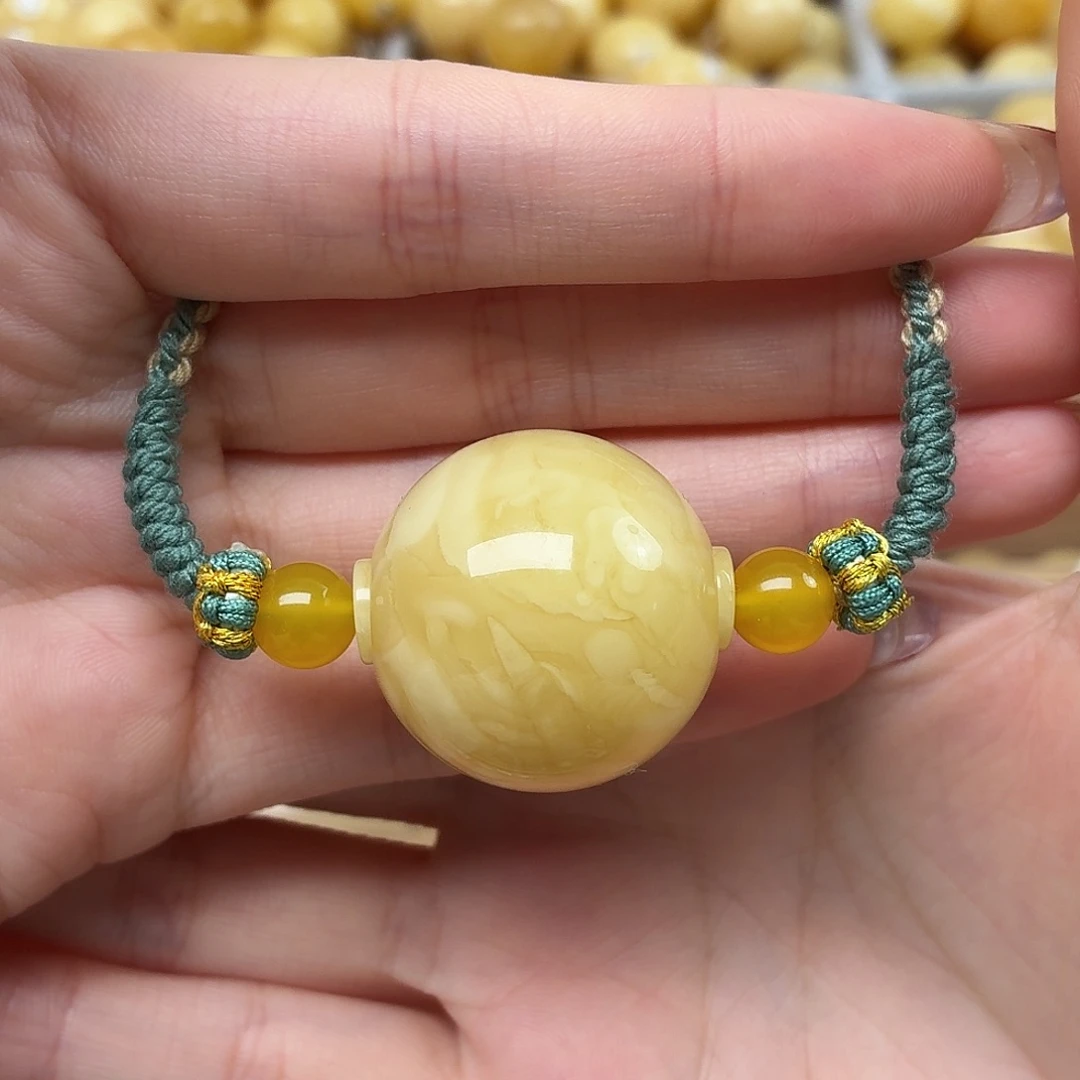 蜜蜡未镶嵌裸石蜜蜡锁骨链27.6mm