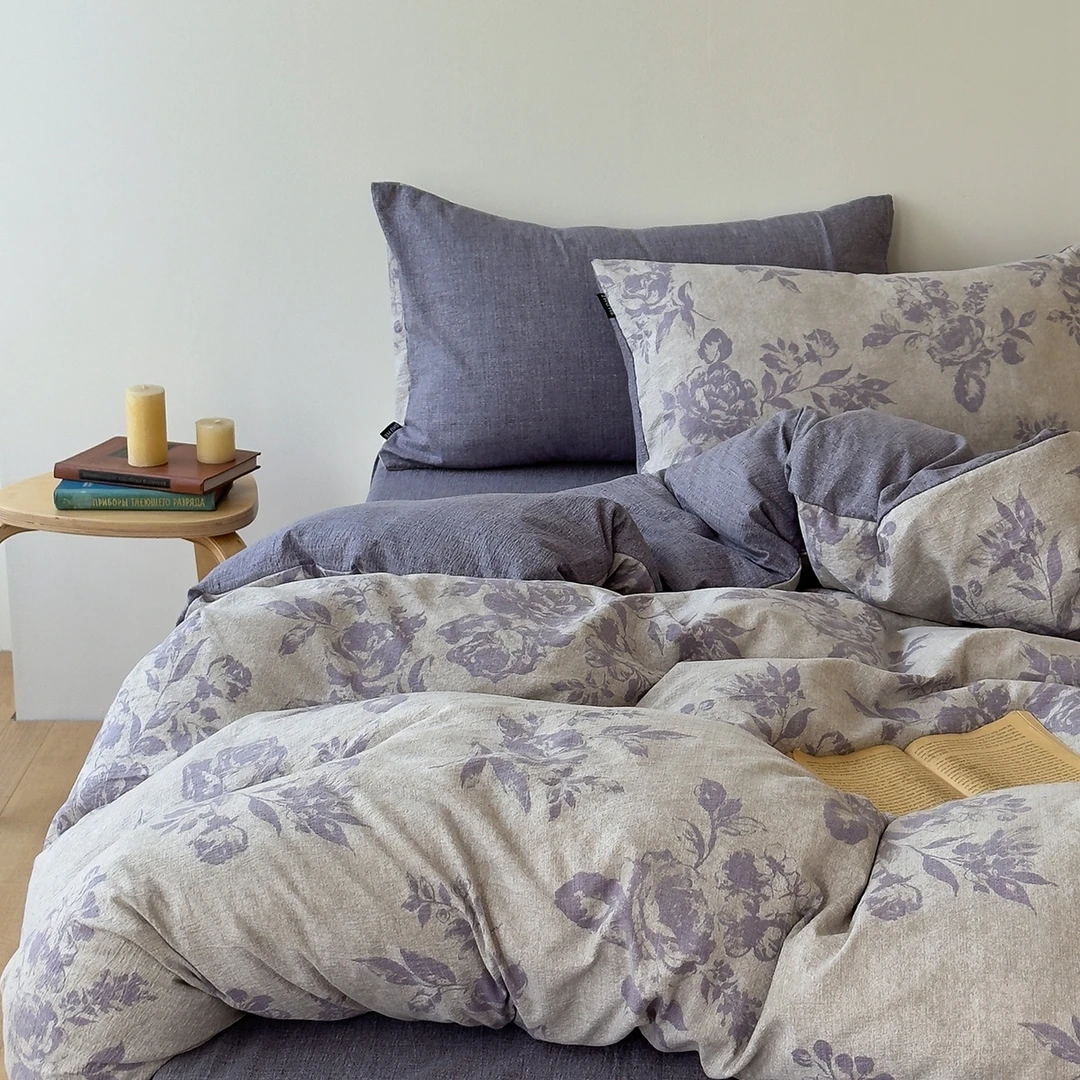 复古风A类母婴级加厚原麻四件套柔软亲肤水洗亚麻被套床单三件套