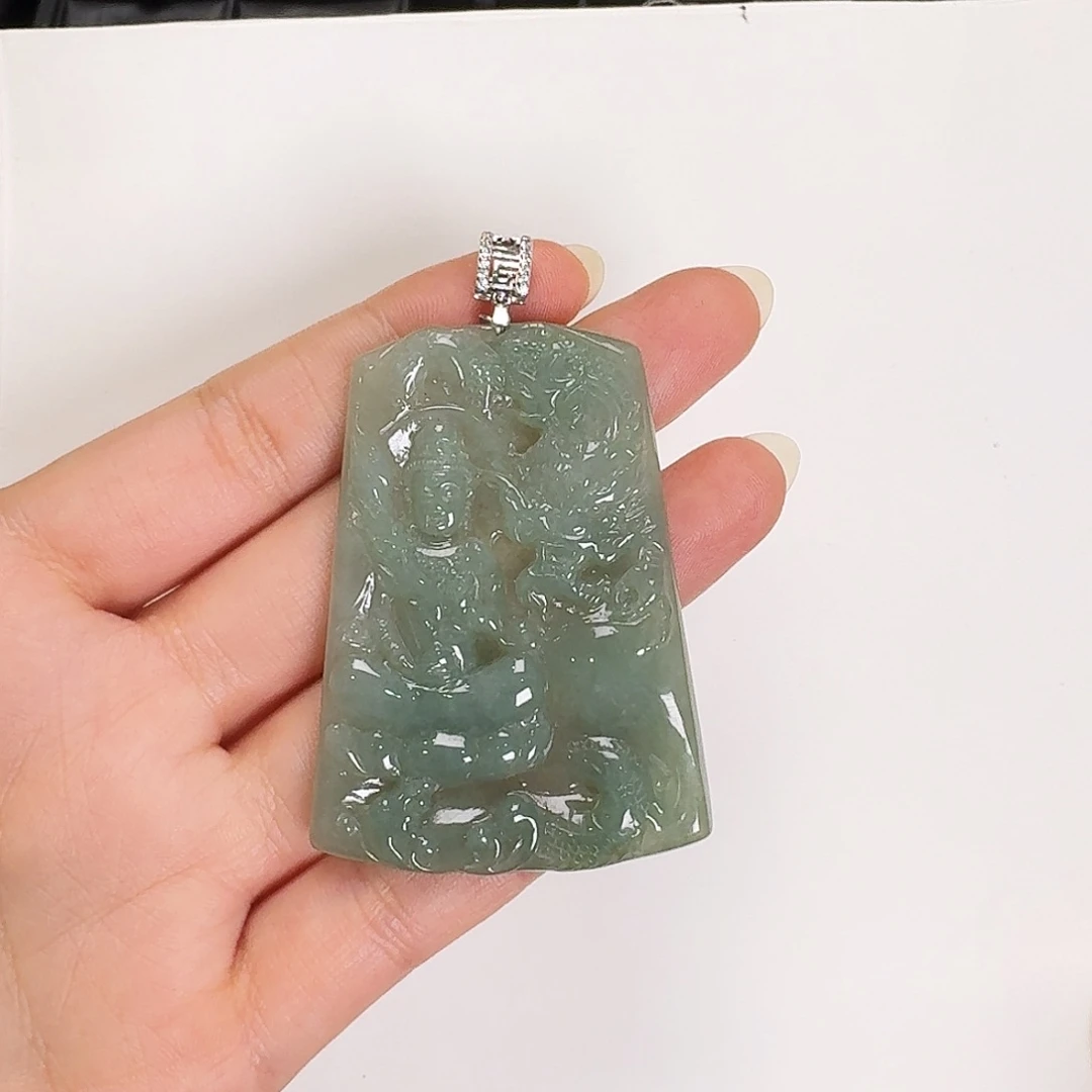 翡翠颈饰未镶嵌S***ツ御龙观音