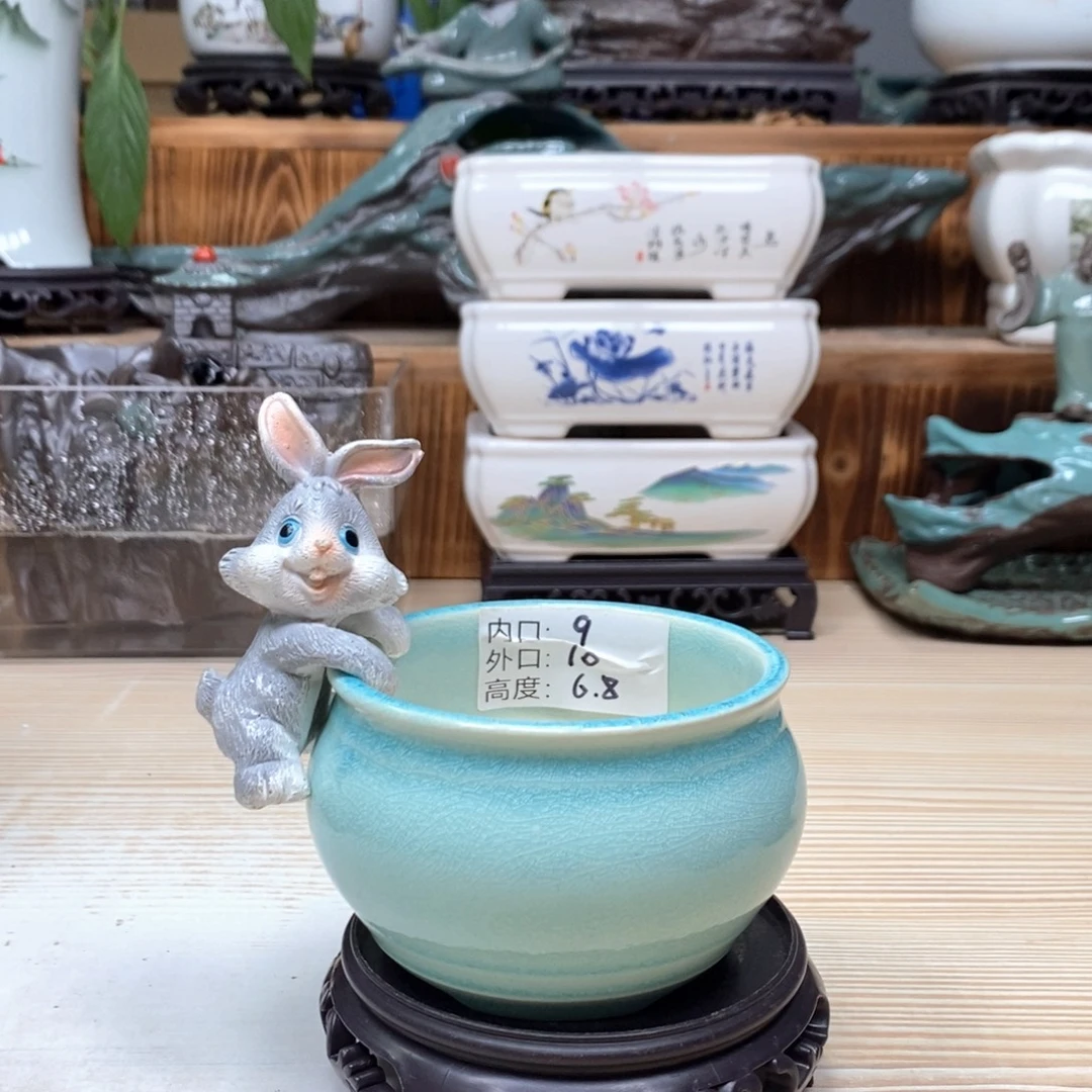 紫砂花盆陶瓷艺术花盆陶瓷