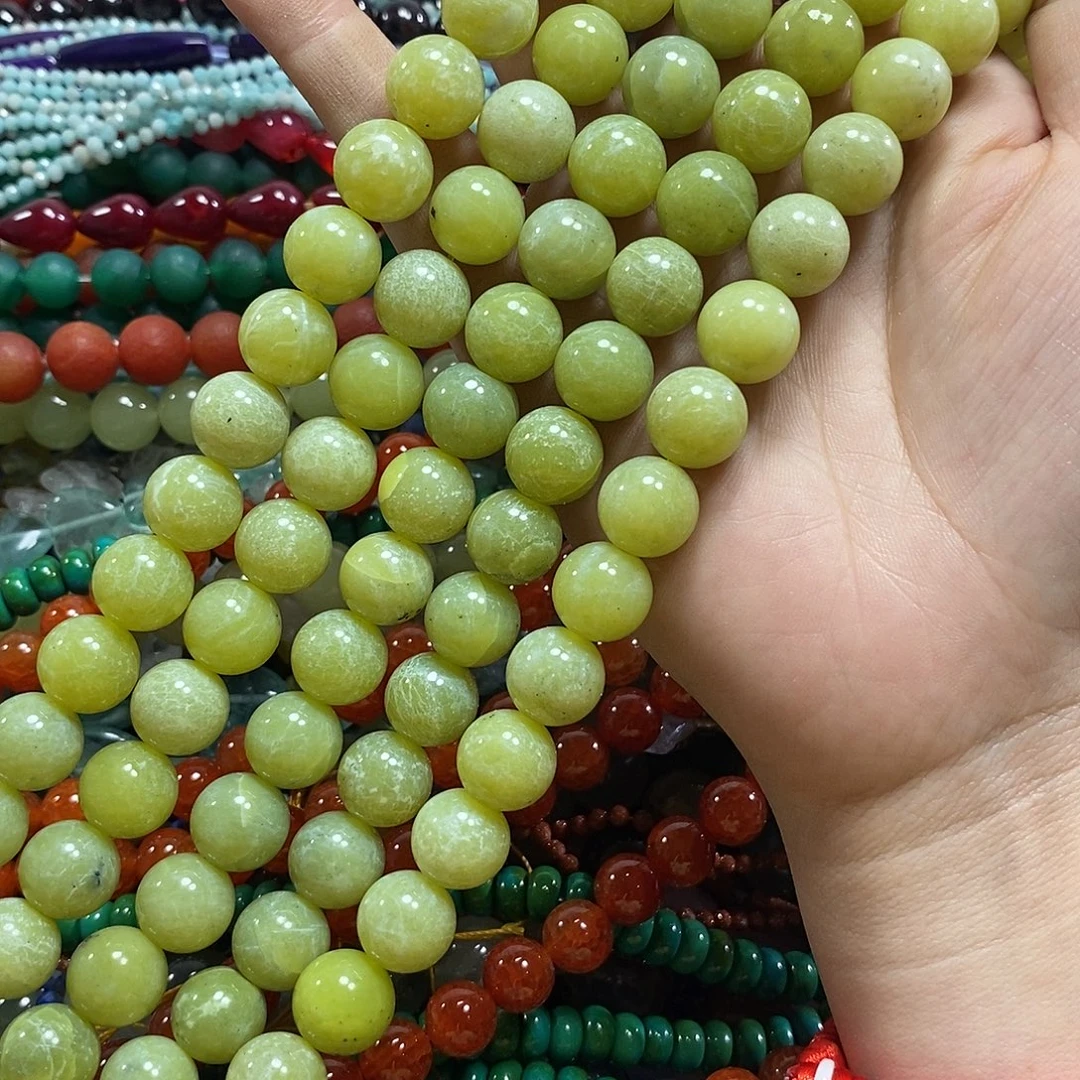 玛瑙/玉髓未镶嵌珠宝半成品岫玉一条卡12mm