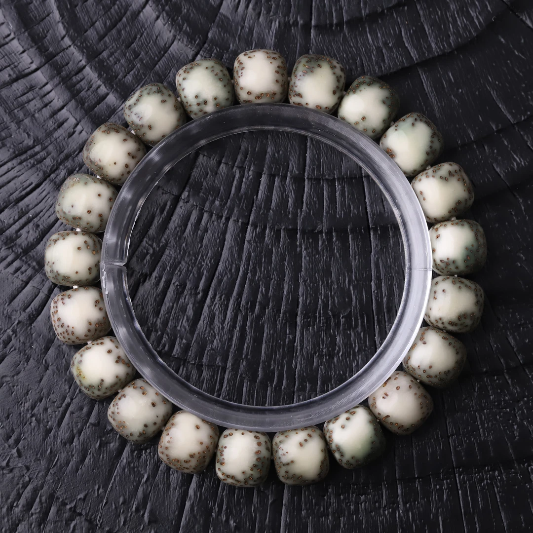 251184-1【大尺寸骨瓷糯冰】侧留白星月菩提单圈文玩手串