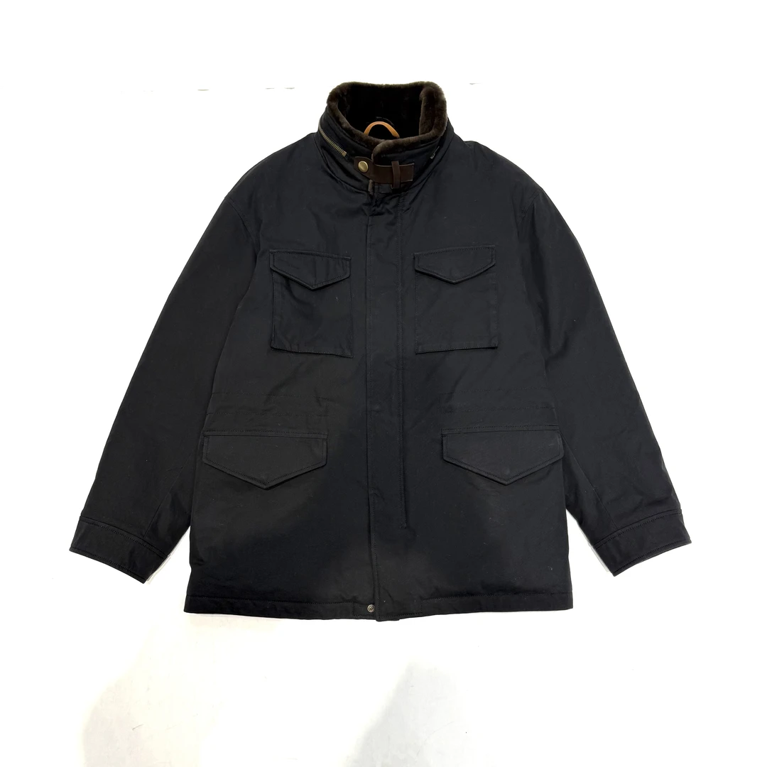 FEELHOMME男士M65冬季短款保暖外套皮毛一体内里毛领