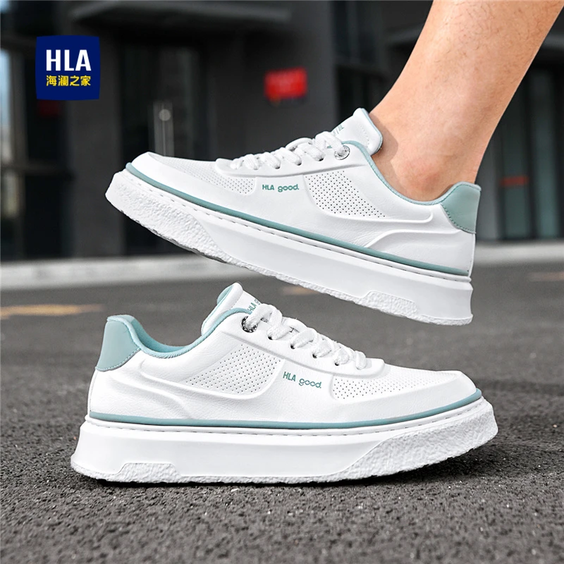 海澜之家鞋子男款2025秋季新款百搭休闲板鞋潮流低帮增高小白鞋男
