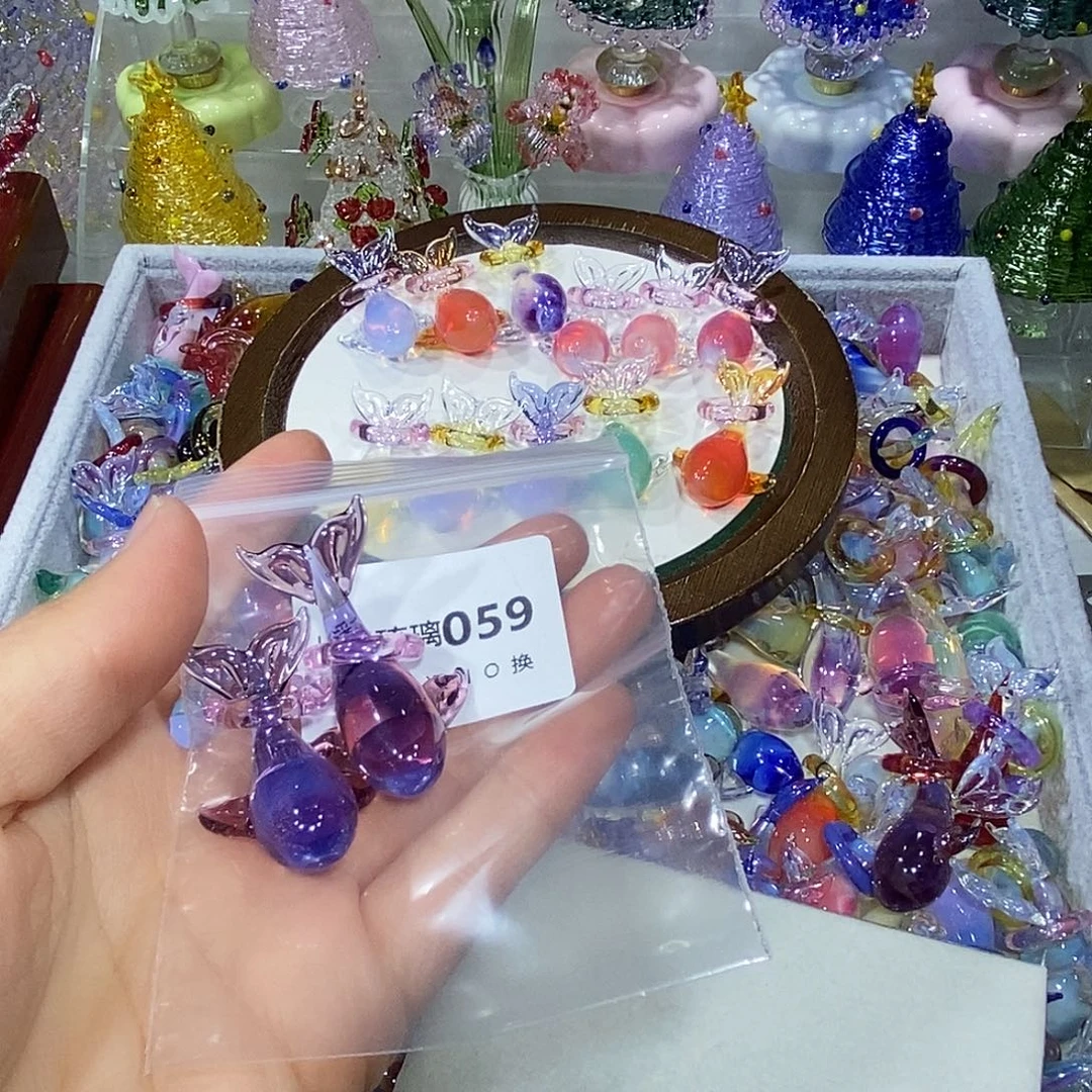 花***眠颈饰玻璃59鲸鱼两只