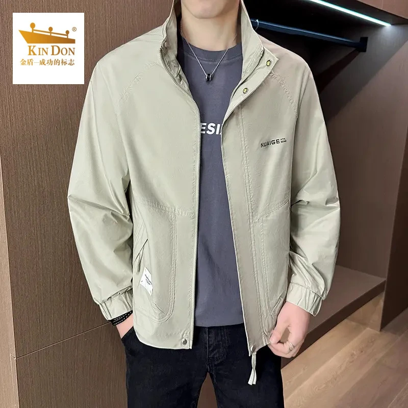 金盾男士春秋季新款商务休闲外套男款立领潮流夹克中青年百搭上衣