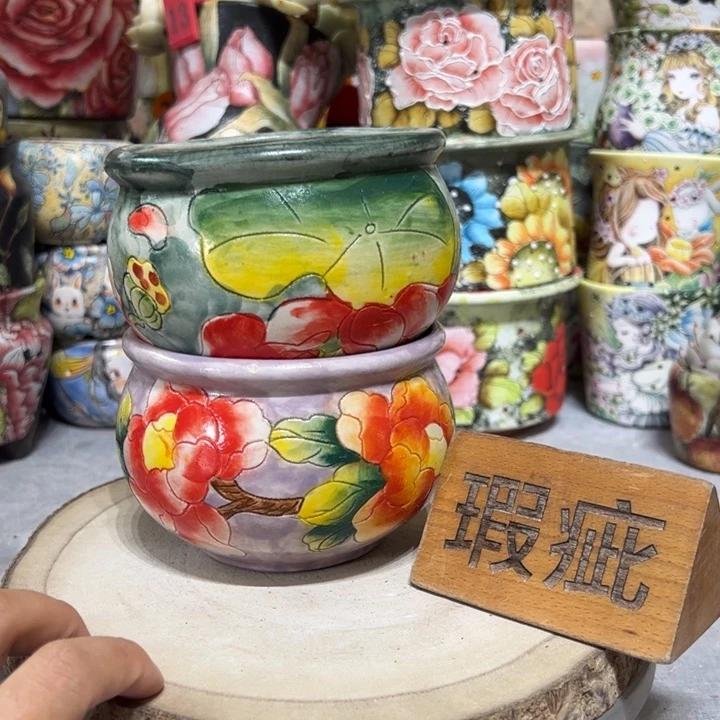 景德镇红陶精品手绘陶瓷