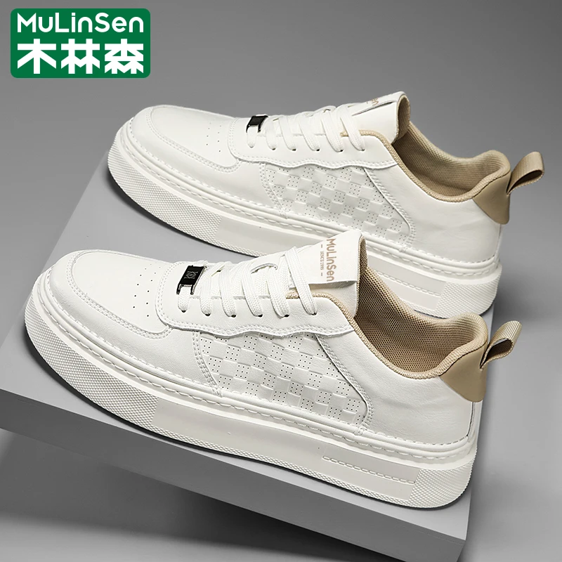 木林森休闲鞋男鞋舒适低帮春夏透气时尚百搭潮流小白鞋