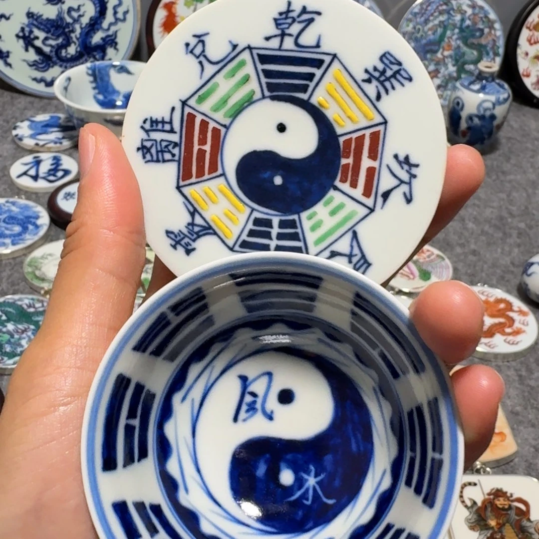 瓷片花**生一个杯垫➕一个杯垫